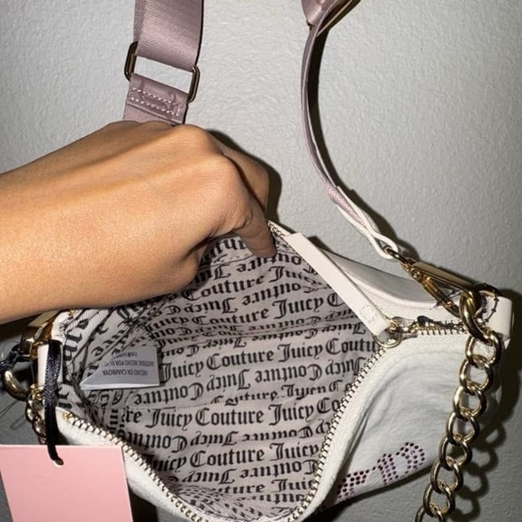 Juicy Couture Y2K Style Shoulder Bag with Gold Chain and Rinhstones - Picture 5 of 9